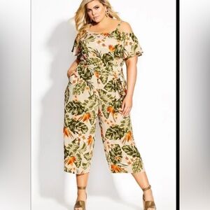 City Chic Maui Floral Jumpsuit/Preloved Excellent Condition Size 16